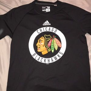 Chicago blackhawks T-shirt logo black ADIDAS